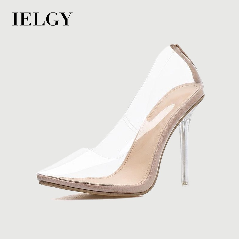 IELGY Crystal Clear Heel Scarpin 12.5 Cm Mulheres Grandes em Oferta na Shopee