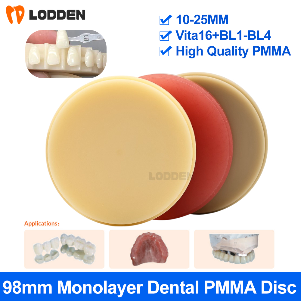 Bloco De Resina Monocamada Do Disco PMMA 10-25mm Para O Sistema CAD CAM De 98mm