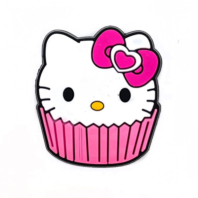 MEIDJ 1 Peça Amuletos De Sapato Decrations Desenho Animado Rosa Arco Sandálias Fivela Botão De Acessórios De PVC