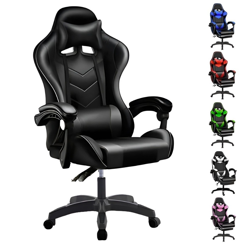Cadeira Gamer Ergonômica Profissional com Descanso para Pés — Ajustável e Confortável