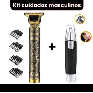 Kit cuidados masculinos - Barbeador e aparador de pelos Maquina cortar cabelo dragão