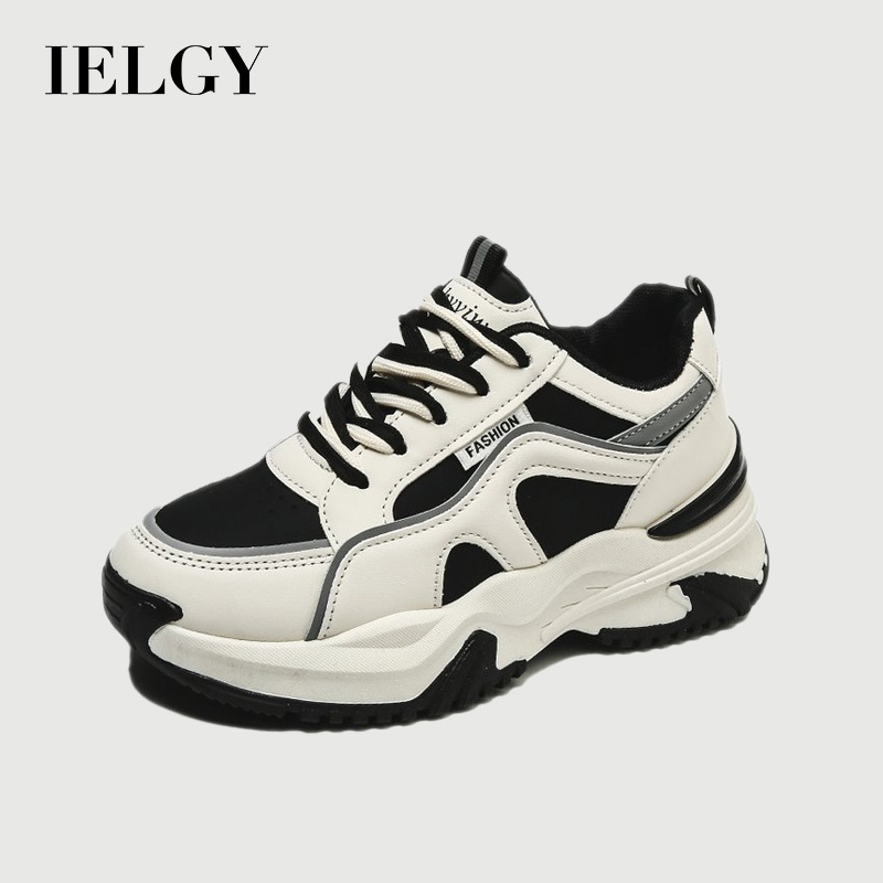 IELGY Khaki lake-up Pai Sapatos Femininos Nova Plataforma casual Tênis Elevado