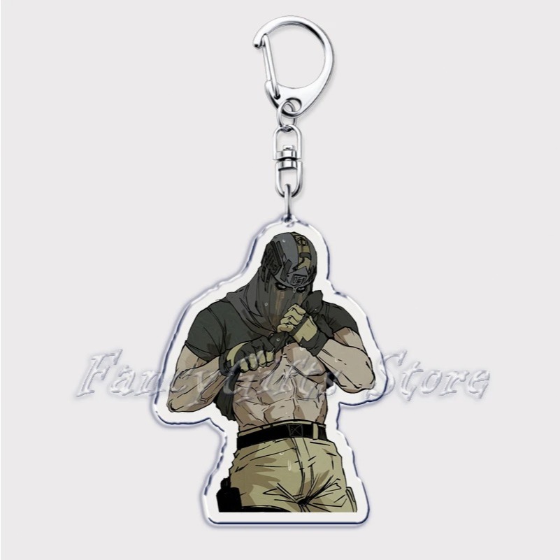 Bonito Jogo Militar Fantasma Chibis Chaveiros Para Acessórios Bacalhau Soldado Sabão Simon Riley Chaveiro Jóias Fãs Game — imagem 2 de 2