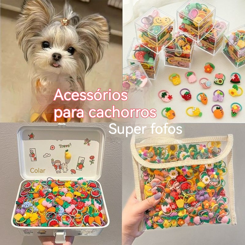 Elásticos Pet Não Puxa Pelo Yorkshire Maltês Poodle para Cães e Gatos de Pelo Longo Fofo em Oferta na Shopee