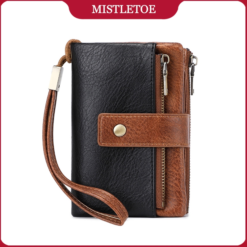 Mulheres Pequena Moeda Carteira Viagem Anti RFID Couro Cartão De Crédito Carteira Para Mãe Presente 2025