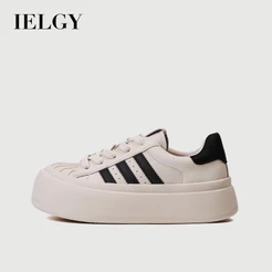 IELGY Três Barras Cabeça De Concha Preto casual Sapatos De Patinação Feminino 2026 Primavera Estudante Dedo Do Pé Redond