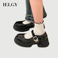 IELGY Sapatos Mary Jane Femininos De Salto Alto Preto Com Plataforma Japonesa Jk Francês
