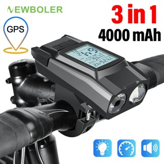 Newboler 3 Em 1 GPS Luz Dianteira Da Bicicleta 4000mAh Velocímetro Farol À Prova Dwaterproof Água Usb Recarregável Equit em Oferta na Shopee