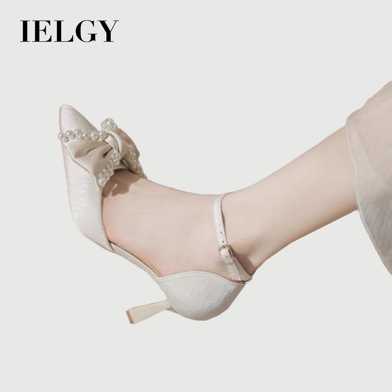 IELGY Francês Branco Salto Alto Feminino Nicho Pérola Arco 2025 - Women Shoes