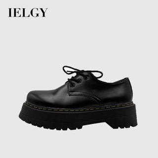 IELGY Retro Estilo Britânico Estudante Sapatos De Couro Preto Moda Feminina Sola Grossa Aumentada em Oferta na Shopee