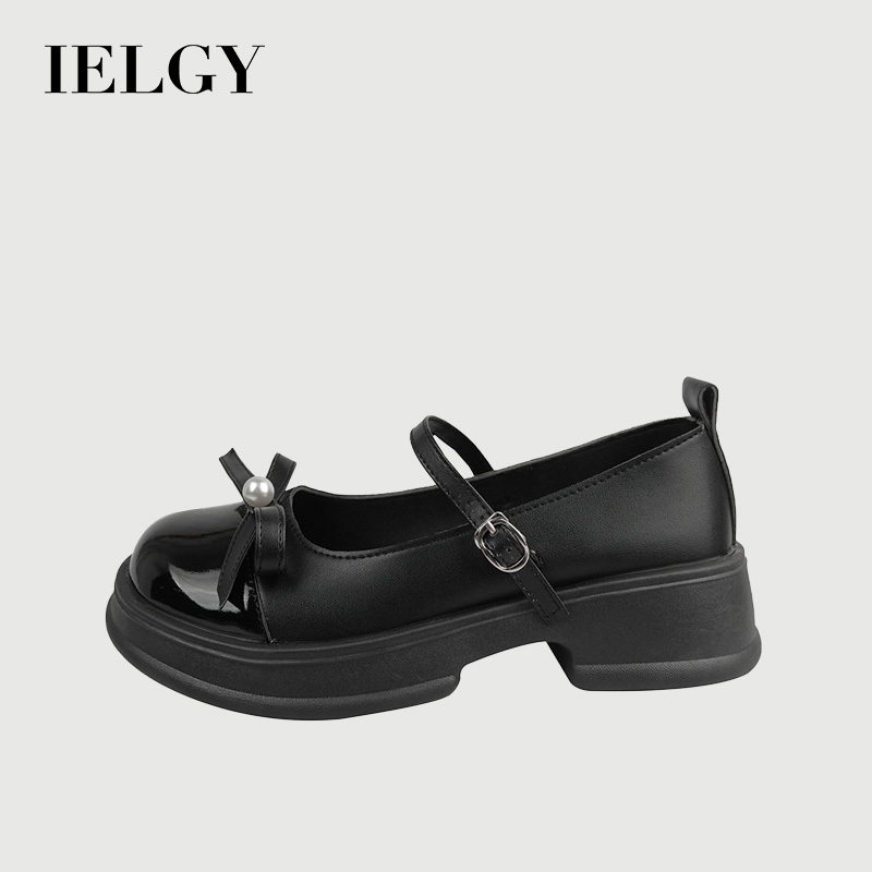 IELGY Moda Francesa Mary Jane Sapatos De Couro Laço Feminino Com Saia Mocassins em Oferta na Shopee
