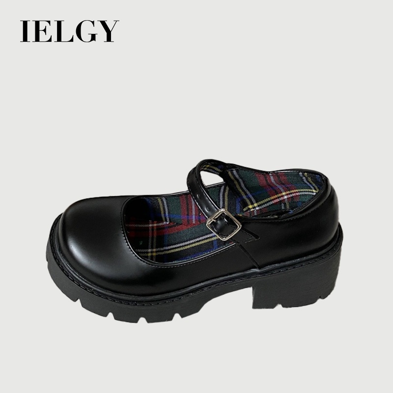 IELGY Sapato De Couro Feminino Mary Jane Estilo Britânico Com Solado Grosso em Oferta na Shopee