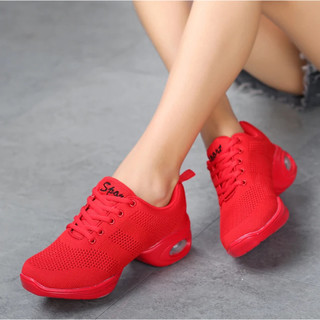 Qsuccua Dança Jazz Adulto De Malha Respirável Sapatos Esportivos De Sola Macia