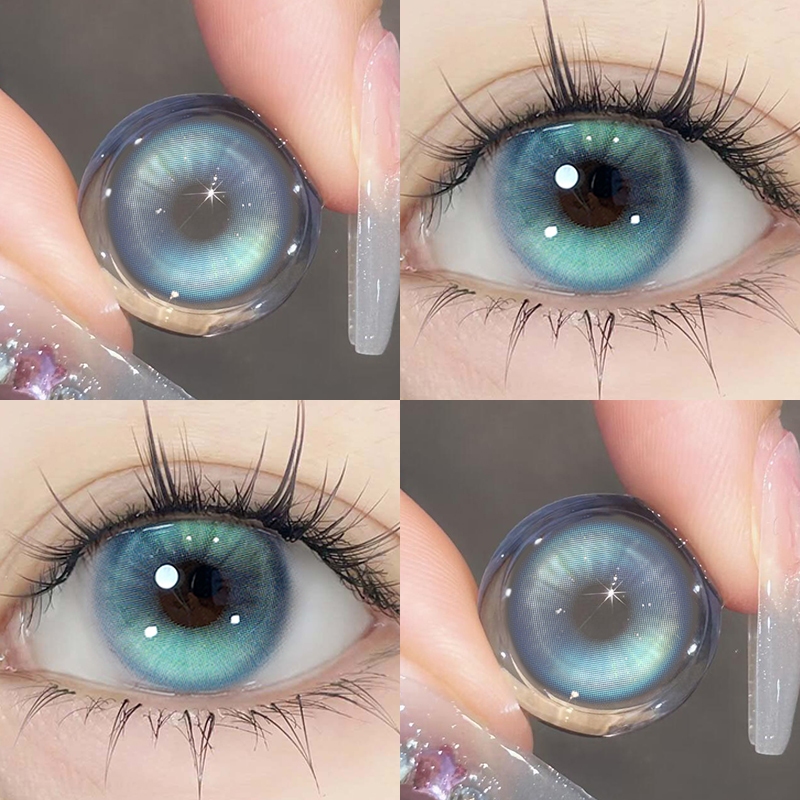 KSSEYE Lente De Contato Power (0 ~-8.00) Lumifire Azul 14.5MM Softcase 12 Meses Coreano 1 Par Cosplay Maquiagem Para Os 
