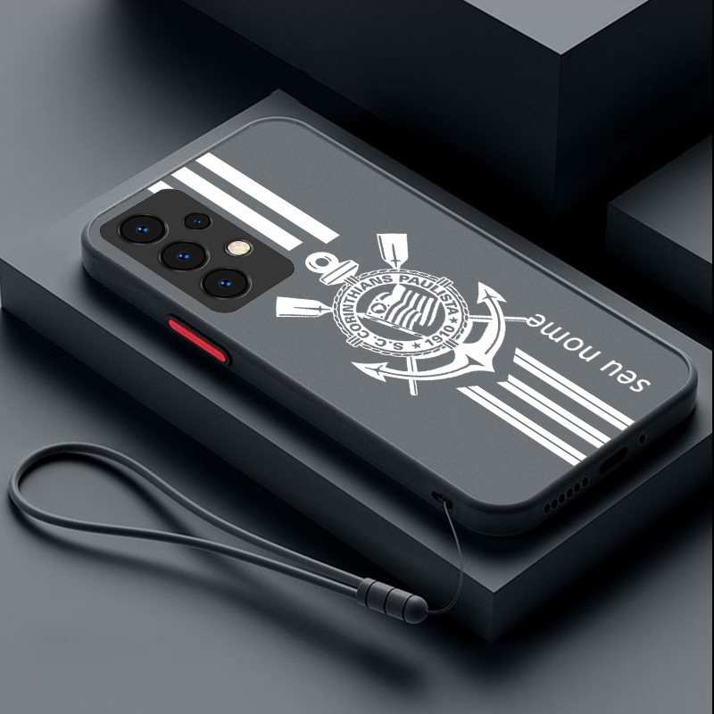 Samsung A23 A13 A33 A53 A73 A72 A52 A52s A32 5G Nome Personalizado Anti Queda Capa Corinthians Equipe Fosco Caso Duro