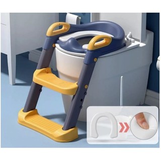 Escada para Vaso Sanitário Infantil com Assento | Degrau Antiderrapante Dobrável para Desfralde do Bebê
