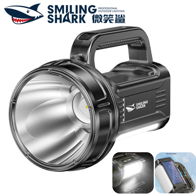 Lanterna LED SMILING SHARK ST5238 Luz De Busca Super Brilhante De 4 Modos Com Lateral COB Energia Solar Type-c Recarregá