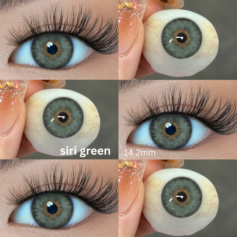 2025 Novos Estilos De Lentes De Contato De Cor Verde/Marrom/Cinza/Azul Siri Para Uso Anual Maquiagem Cosméticos Naturais