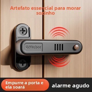 Alarme de Fechadura Antifurto para Mulheres Segurança Doméstica Essencial para Morar Sozinho Batente de Porta Bloqueador