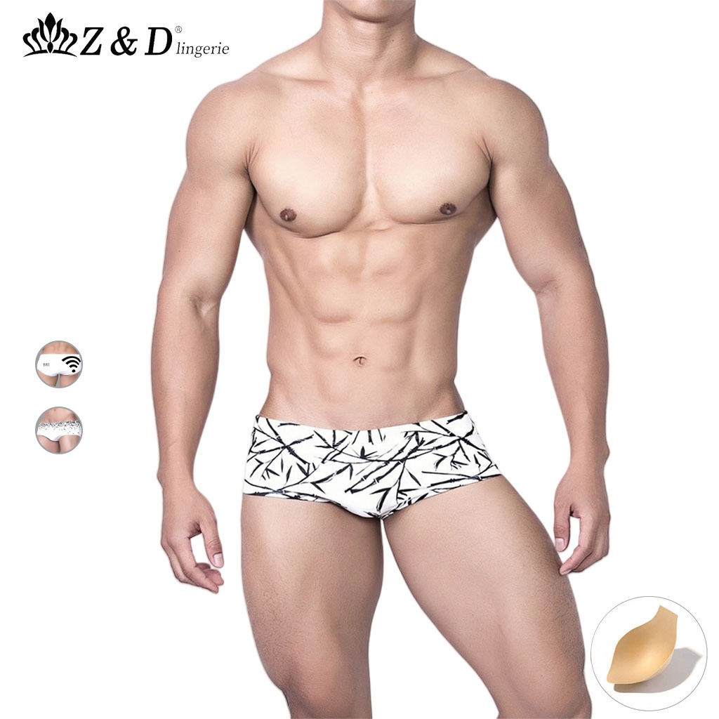 Z&D Lingeries Sungas Masculinas Cuecas Boxers Impressão De bambu Código QR Respirável Com Bojo 24153 em Oferta na Shopee