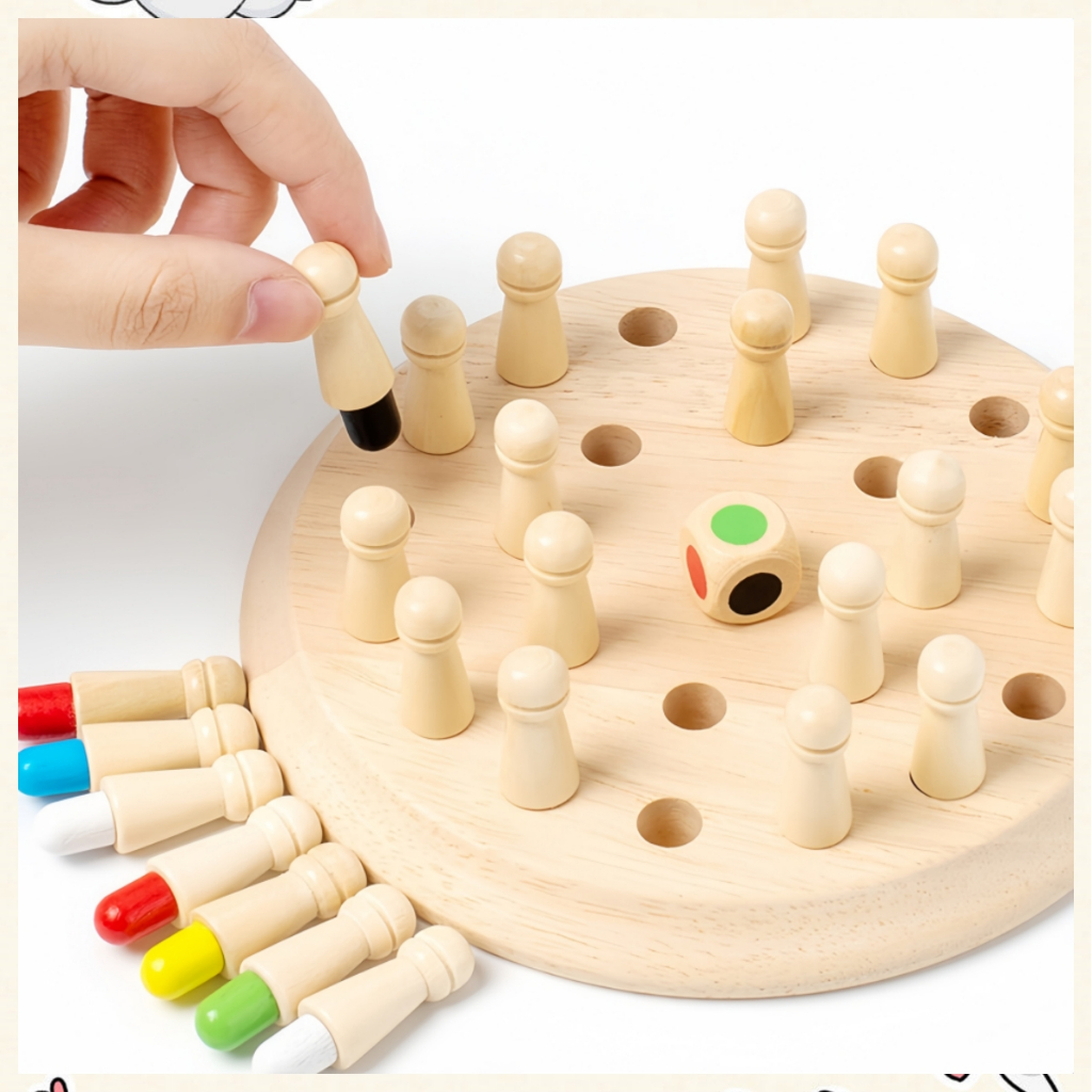 Jogo da Memória de Madeira Jogo de Tabuleiro para Crianças e Adultos | Brinquedo Educativo Montessori para Infantil