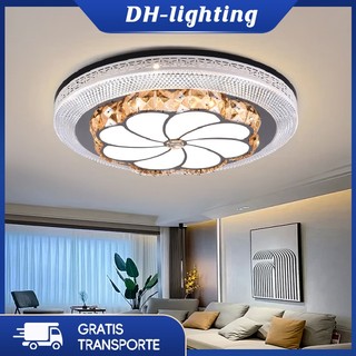 (Com LED) Luz De Teto De Cristal Sala De Estar Quarto Moderna De Três Cores Criativo Corredor Varanda Casa