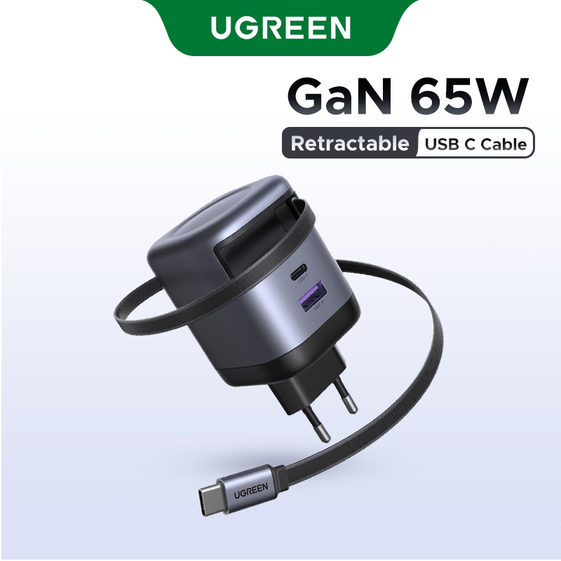 Cabo Retrátil Para iPhone UGREEN 65W 3 Portas GaN De 69 Cm USB A C Carregador Rápido 16 Pro Max , 15,14 em Oferta na Shopee