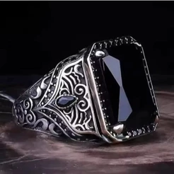Anel masculino de zircão verde vermelho com textura estilo étnico retrô incrustado