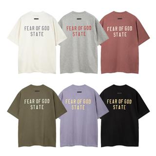 Verão Nova FEA Nevoeiro ESS Duplo Forrado Estado Carta Impressa Manga Curta Americano Solto Algodão Casual Camiseta em Oferta na Shopee