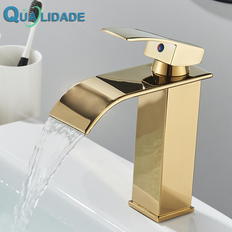 Torneira Para Banheiro Misturador Cascata Monocomando Qualidade Curto/Alta Metal  + Plástico em Oferta na Shopee