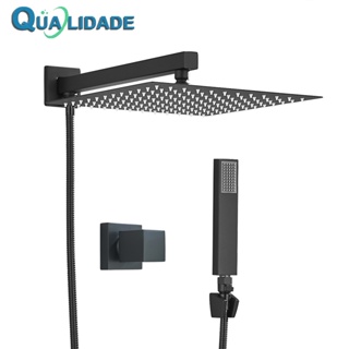 Ducha Inox Quadrada 30x30 Cm Com Desviador E Ducha De Mão com um Registro em Oferta na Shopee