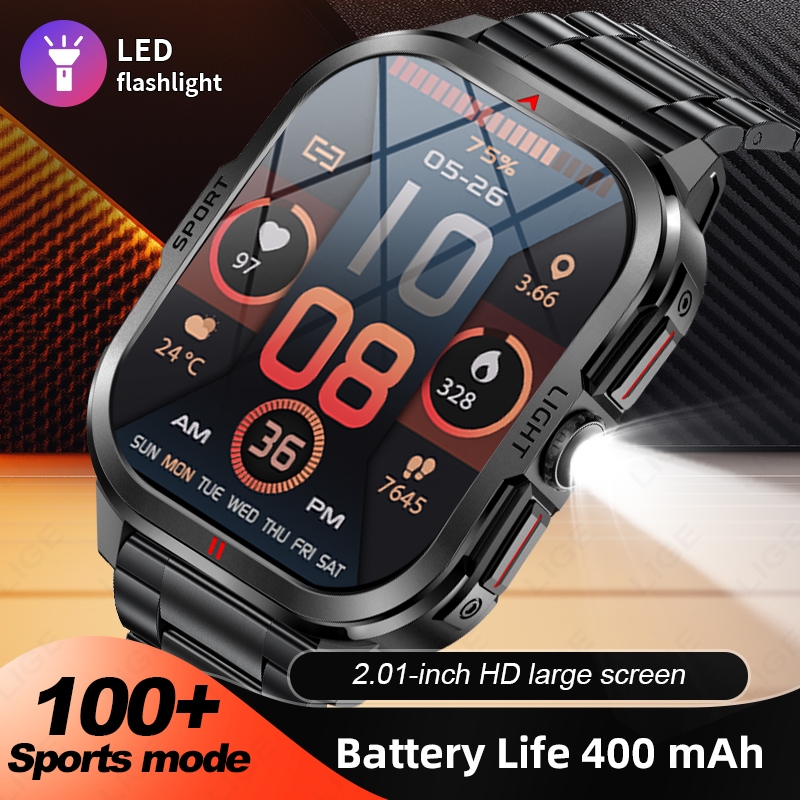 LIGE LED Lanterna Relógio Inteligente 100 + Esportes Ao Ar Livre Relógios 3ATM À Prova Dwaterproof Água Bluetooth Chaman