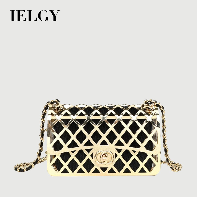 IELGY Senhoras Moda Oca Exclusiva Jantar Messenger Bolsa De Metal