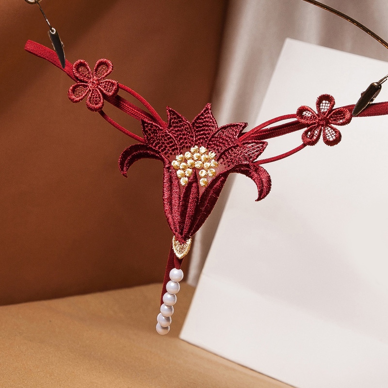 Calcinha Feminina Borboleta Impressão Sexy Corda Renda Lingerie Transparente Com Pérolas Roupa Interior Bonito em Oferta na Shopee