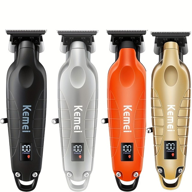Kemei 2293 Profissional Barbeiro Aparador De Barba Masculino Acabamento Recarregável Máquina Corte Cabelo Sem Fio Zero G