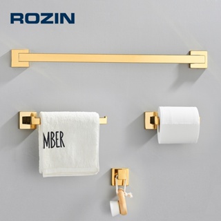 Kit Acessórios Para Banheiro Com 4 Dourado Peças,Inox 40/60cm Kit Com Suporte Toalha,Preto em Oferta na Shopee