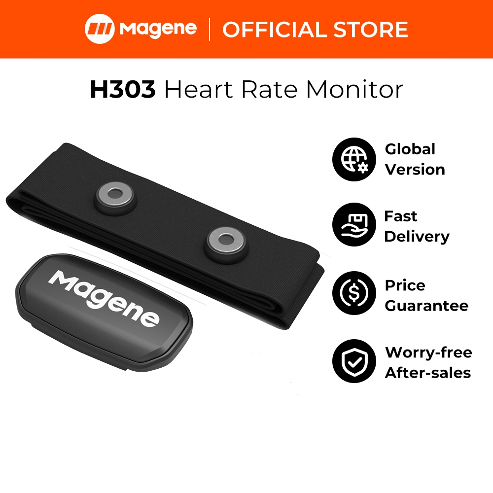 Magene H303 Monitor De Frequência Cardíaca Mover Bluetooth ANT + Sensor Com Alça Torácica Para Bicicleta Esportiva em Oferta na Shopee