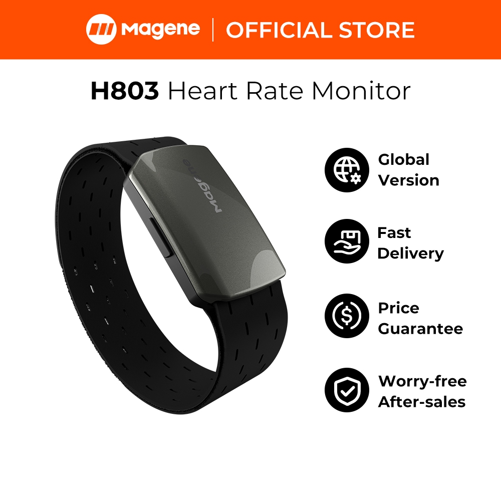 Magene H803 Sensor Braçadeira Dual Mode Outdoor Fitness Bluetooth Ant Com Alça De Braço em Oferta na Shopee