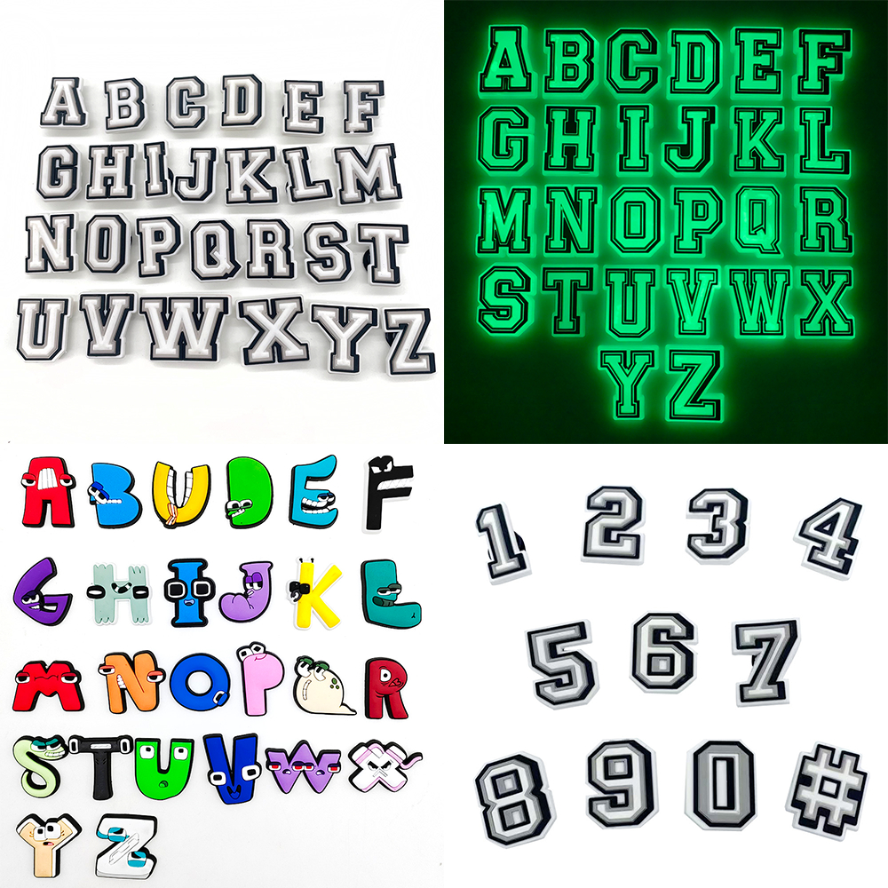 MEIDJ Encantos De Sapato 100 Letras Em Inglês E Números Padrão Decorações Acessórios De PVC Com Botão em Oferta na Shopee