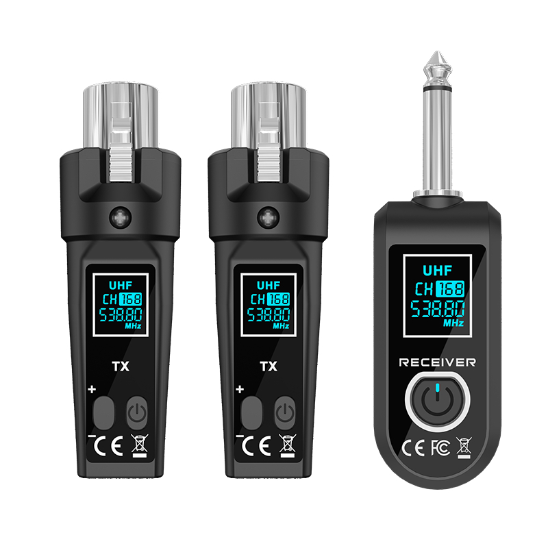 Sistema XLR Transmissor 2.4ghz Microfone Dinâmico Sem Fio Receptor De 6.5mm Para Mixer De Áudio PA Guitarra