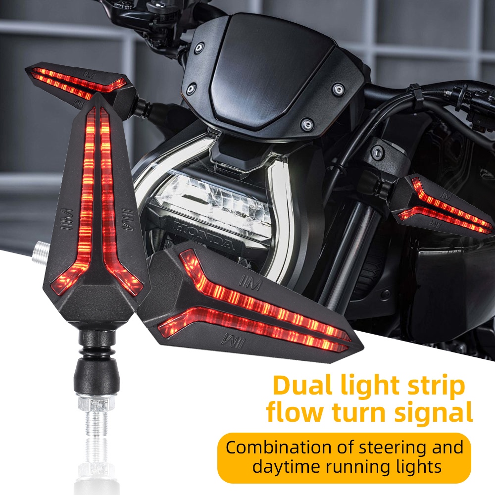 Motocicleta LED Turn Signal Light Fluxo Sequencial Flash Luzes Indicadoras Setas Âmbar DRL Lâmpada 12V 10mm Para Honda Y em Oferta na Shopee