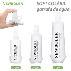 NEWBOLER 150ml 250ml 500ml Frasco Macio TPU Silicone Garrafa De Água Dobrável Para Esportes Ao Ar Livre Viajar Ciclismo