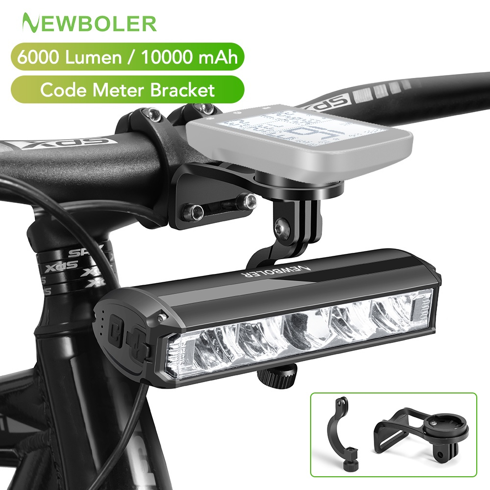 Newboler 10000mAh Farol De Bicicleta Com Carregamento Tipo C 6000 Lumens IPX6 À Prova D'água Acessórios Dianteiro em Oferta na Shopee
