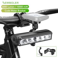 Newboler 10000mAh Farol De Bicicleta Com Carregamento Tipo C 6000 Lumens IPX6 À Prova D'água Acessórios Dianteiro