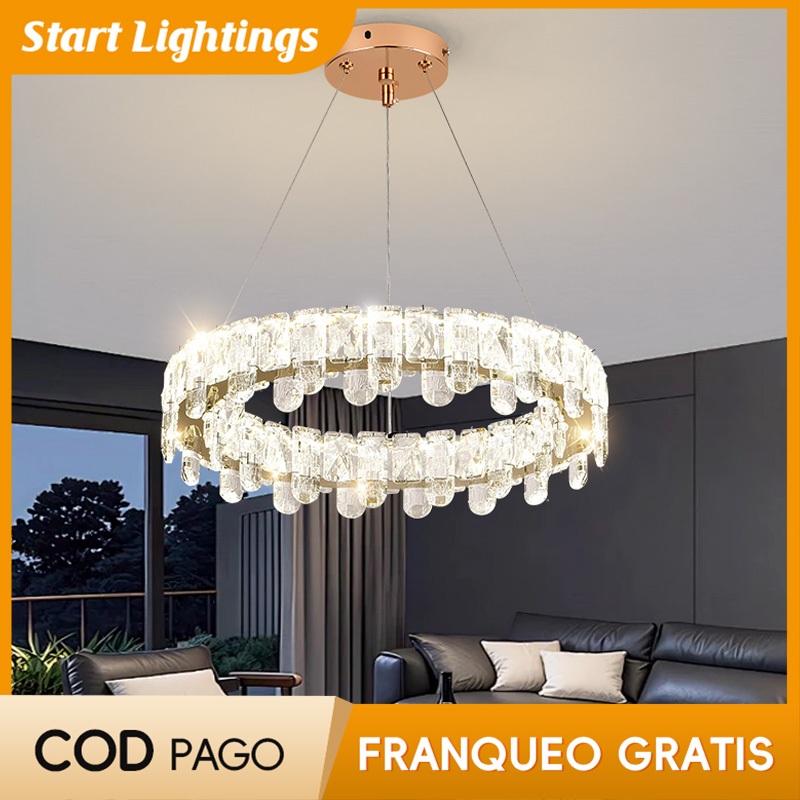 Sala De Estar Cristal Pingente Luz Luxo Moderno Simples Jantar Lâmpada LED Novo Quarto Lustre Decorativo em Oferta na Shopee