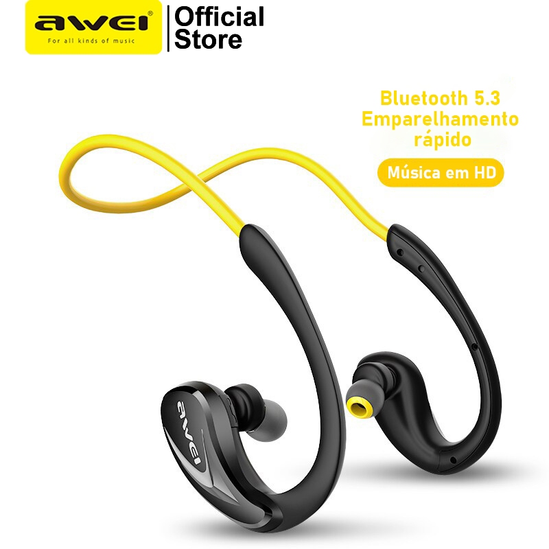 Fone de ouvido Bluetooth esportivo com gancho atrás da orelha A prova d água IPX4 Antissuor em Oferta na Shopee
