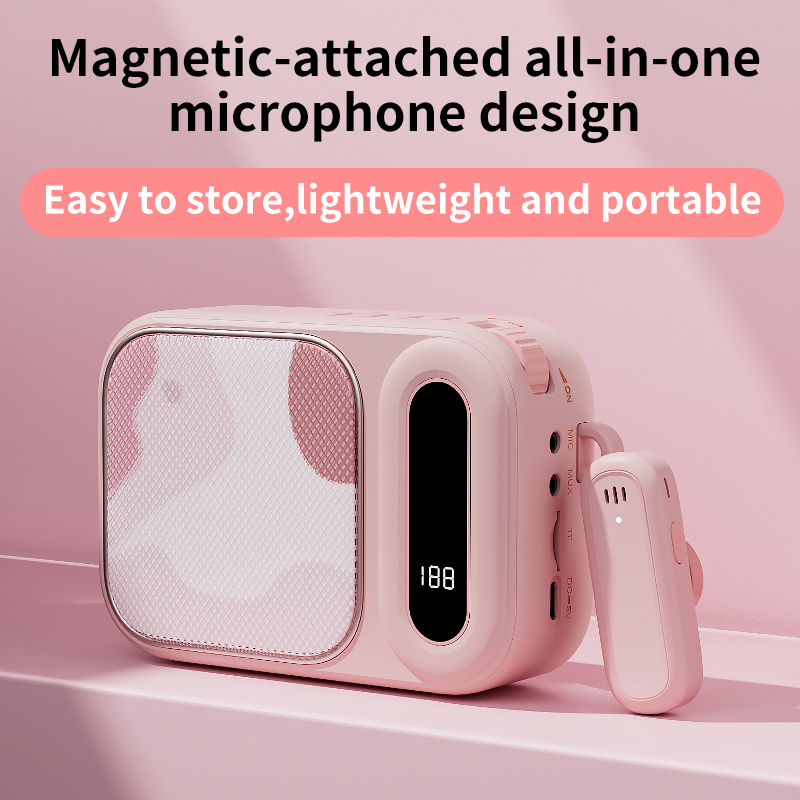 Amplificador De Voz Com Cartão TF Play AuxWireless Microfone De Lapela Para Reuniões De Ensino