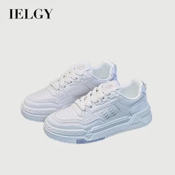 IELGY Sapatos Casuais Femininos Brancos Coreanos Com Cadarço