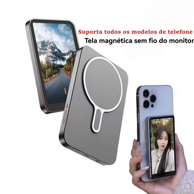 Tela De Monitor Magnético Sem Fio X40M Para Usar Câmera Traseira Do Telefone Smartphone Selfie Vlog Gravação De Vídeo C em Oferta na Shopee