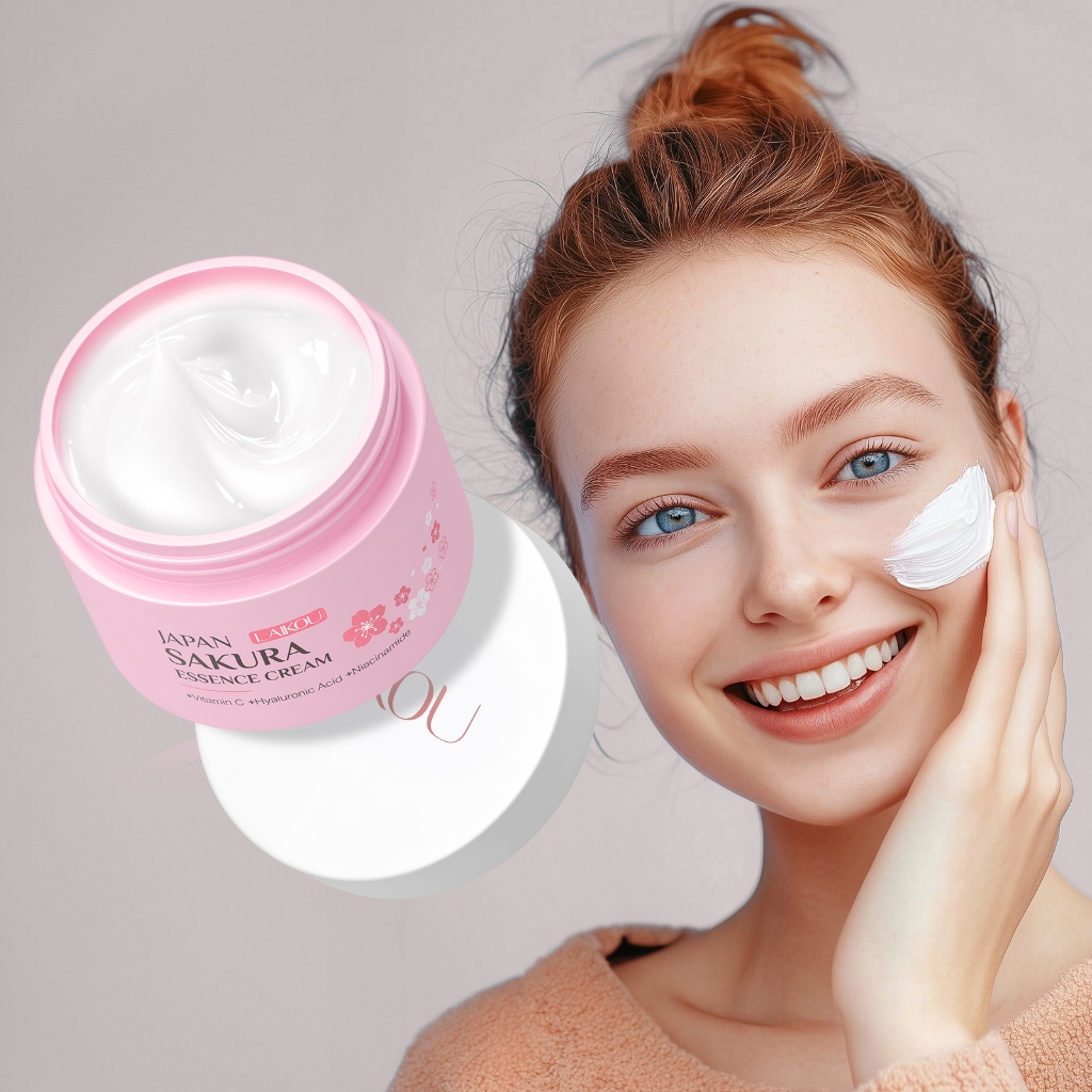 LAIKOU SAKURA Extrato De Creme Facial Reparador De Pele Remover Winkle Hidratante Clareador Controle De Óleo 25g